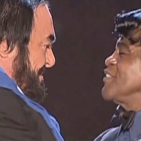Pavarotti james brown duet mans world performance pavarotti and friends